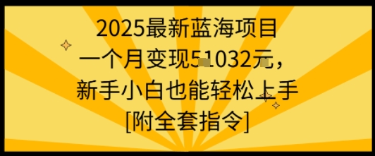 2025最新蓝海项目一个月变现1w+新手小白也能轻松上手【附全套指令】-zhichuangquan