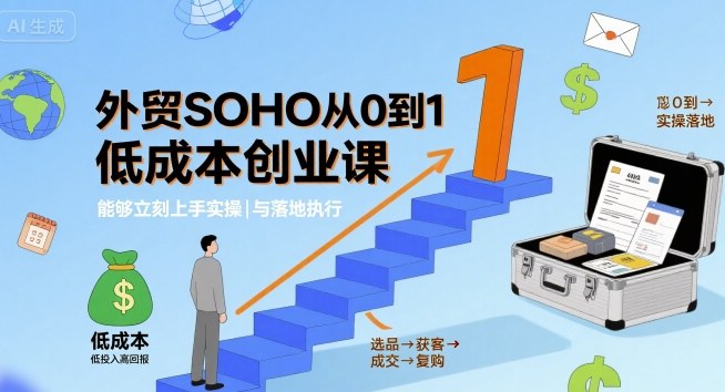 外贸SOHO从0到1低成本创业课，能够立刻上手实操与落地执行-zhichuangquan