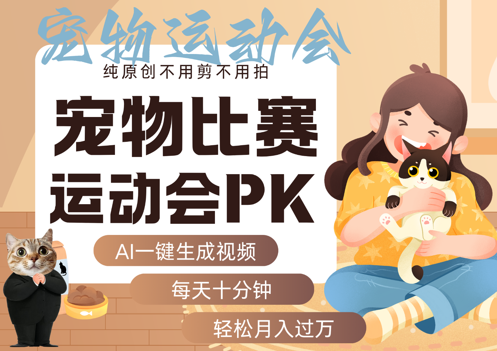 AI萌宠运动员跳水 射击 篮球 足球比赛 每天十分钟 附详细提示词文案库 代替做…-zhichuangquan