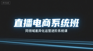 直播电商系统班，同领域差异化运营进阶系统课-zhichuangquan