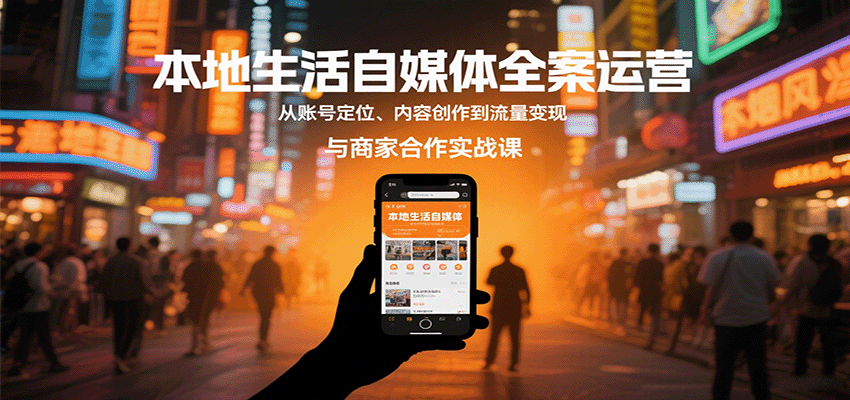本地生活自媒体全案运营，从账号定位、内容创作到流量变现与商家合作实战课-zhichuangquan