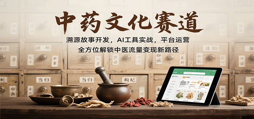 中药文化赛道：溯源故事开发，AI工具实战，平台运营，全方位解锁中医流量变现新路径-zhichuangquan
