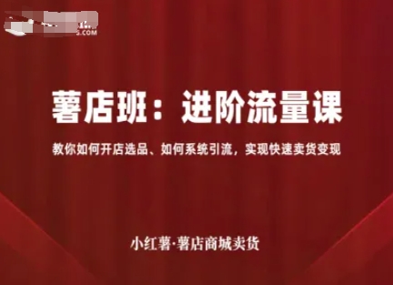 小红薯薯店商城卖货，进阶流量课，教你如何开店选品、如何系统引流，实现快速卖货变现-zhichuangquan