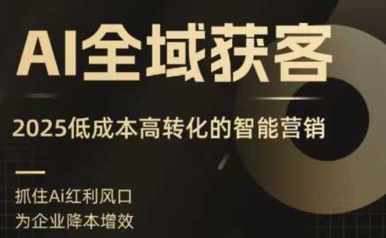 AI全域获客实训营，2025低成本高转化的智能营销，精准找客，高效营销-zhichuangquan