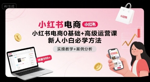 小红书电商0基础+高级运营课，新人小白必学方法，实操教学+案例分析-zhichuangquan