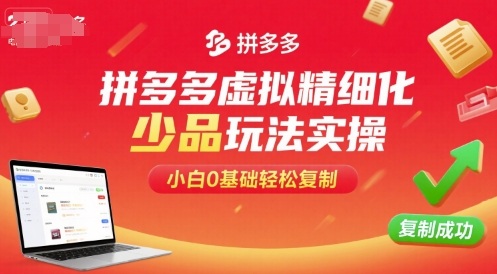 拼多多虚拟精细化少品玩法实操，小白0基础轻松复制-zhichuangquan