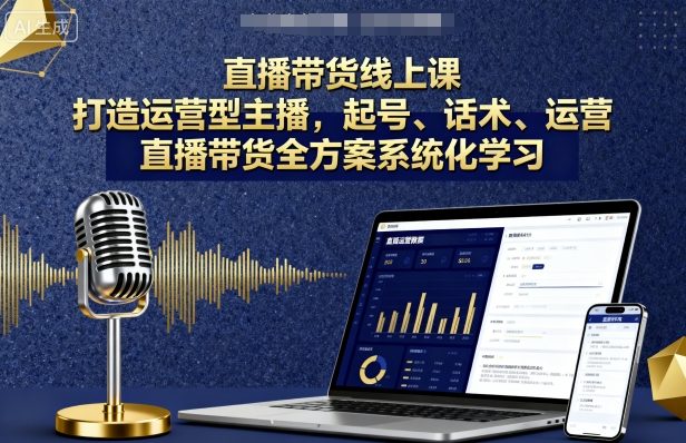 直播带货线上课，打造运营型主播，起号、话术、运营，直播带货全方案系统化学习-zhichuangquan