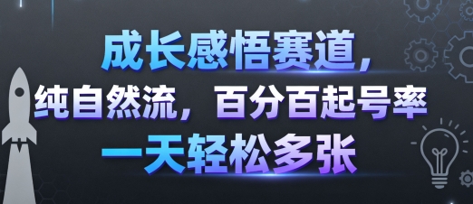 成长感悟赛道，纯自然流，百分百起号率 一天轻松多张-zhichuangquan