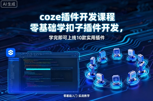 coze插件开发课程，零基础学扣子插件开发，学完即可上线10款实用插件-zhichuangquan
