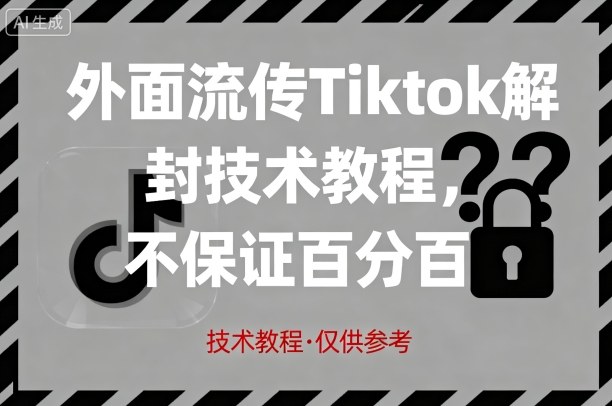 外面流传Tiktok解封技术教程，不保证百分百，具体自测-zhichuangquan