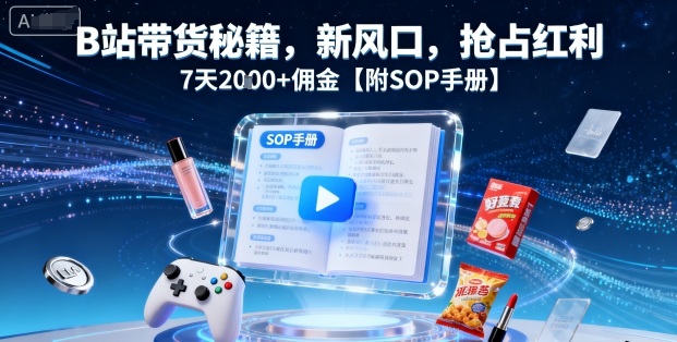 B站带货秘籍，新风口，抢占红利，7天2k+佣金【附SOP手册】-zhichuangquan