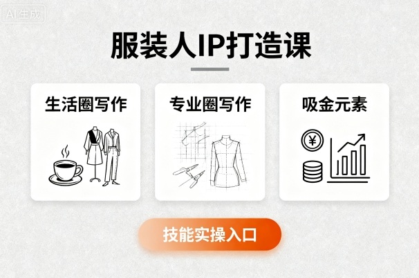 服装人IP打造课，文案创富+生活圈写作+专业圈写作+服装人专属+吸金元素+技能实操-zhichuangquan