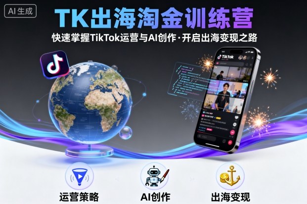 TK出海淘金训练营，助你快速掌握TikTok运营与AI创作，开启出海变现之路-zhichuangquan