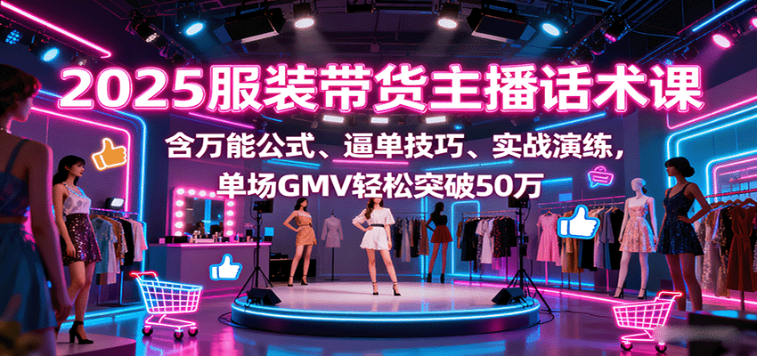 2025服装带货主播话术课，含万能公式、逼单技巧、实战演练，单场GMV轻松突破50万-zhichuangquan
