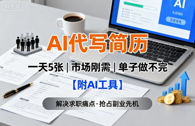 AI代写简历，一天5张，今年找工作难，市场刚需，单子做不完【附AI工具】-zhichuangquan
