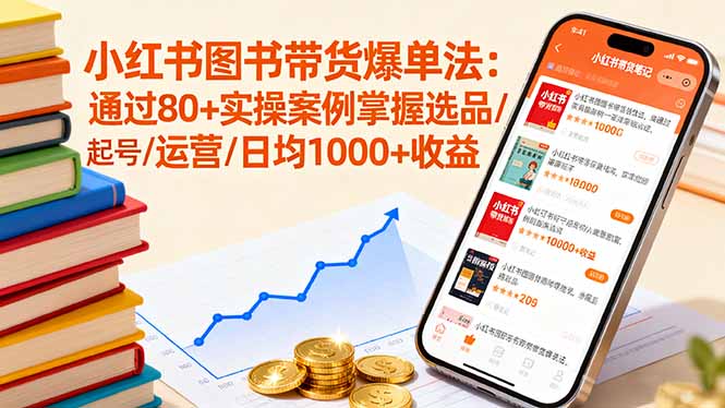 小红书图书带货爆单法：通过80+实操案例掌握选品/起号/运营/日均1000+收益-zhichuangquan