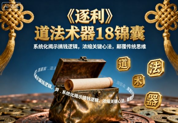 《逐利》道法术器18锦囊，系统化揭示搞钱逻辑，浓缩关键心法，颠覆传统思维-zhichuangquan
