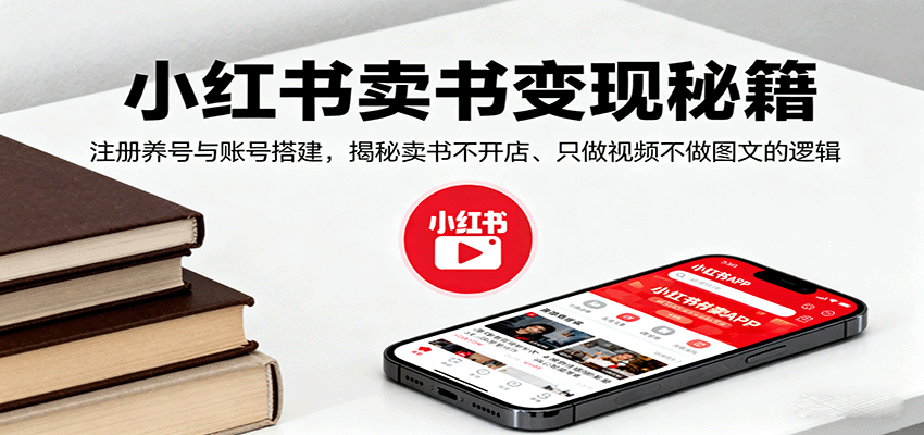 小红书卖书变现秘籍，注册养号与账号搭建，揭秘卖书不开店、只做视频不做图文的逻辑-zhichuangquan