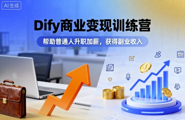 Dify商业变现训练营，帮助普通人升职加薪，获得副业收入-zhichuangquan