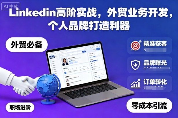 Linkedin高阶实战，外贸业务开发，个人品牌打造利器-zhichuangquan