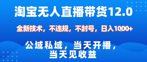 淘宝无人直播12.0，公域私域技术，不封号，不违规布局双十一流量风口，日入1k(独家技术)【揭秘】-zhichuangquan