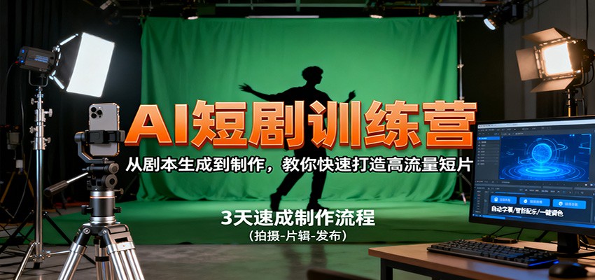 AI短剧训练营，从剧本生成到制作，教你快速打造高流量短片-zhichuangquan