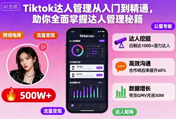 Tiktok达人管理从入门到精通，助你全面掌握达人管理秘籍-zhichuangquan