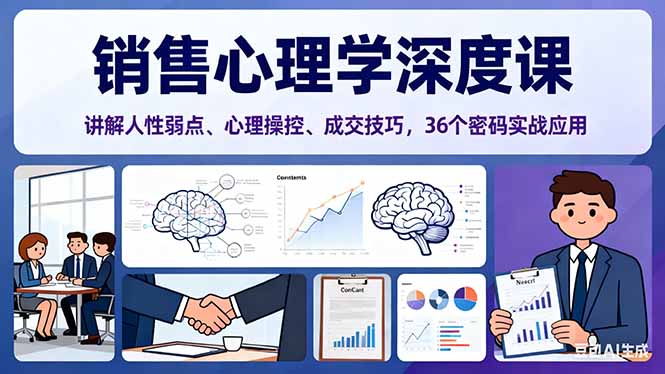 销售心理学深度课，讲解人性弱点、心理操控、成交技巧，36个密码实战应用-zhichuangquan