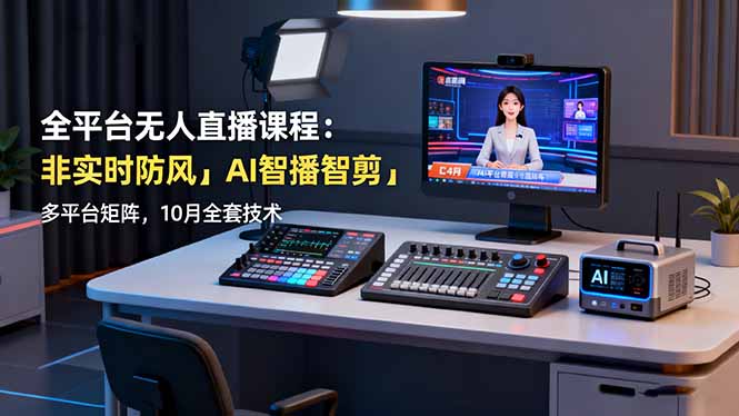 全平台无人直播课程：非实时防风＋AI智播智剪＋多平台矩阵，10月全套技术-zhichuangquan