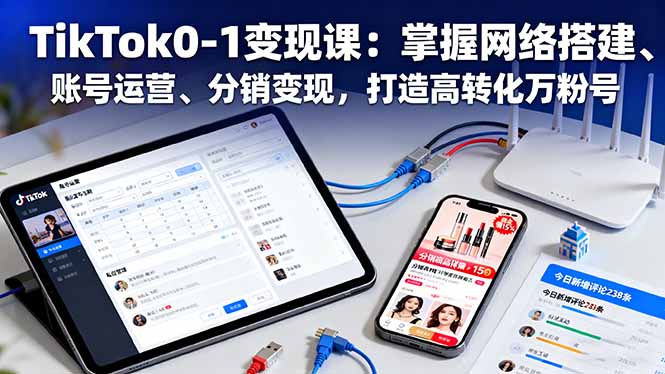 TikTok0-1变现课：掌握网络搭建、账号运营、分销变现，打造高转化万粉号-zhichuangquan