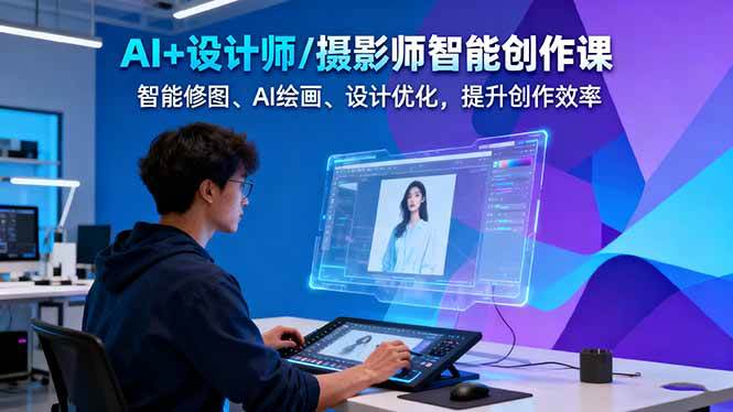 AI+设计师/摄影师智能创作课：智能修图、AI绘画、设计优化，提升创作效率-zhichuangquan