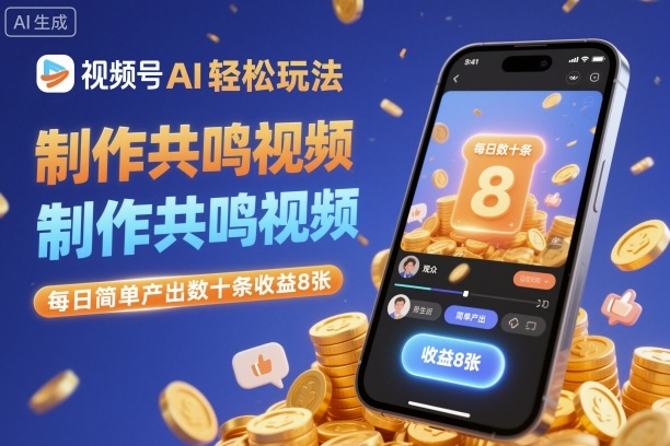 视频号AI轻松玩法，制作共鸣视频，每日简单产出数十条收益8张-zhichuangquan