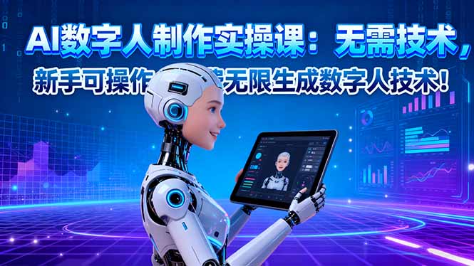 AI数字人制作实操课：无需技术，新手可操作，免费无限生成数字人技术！-zhichuangquan