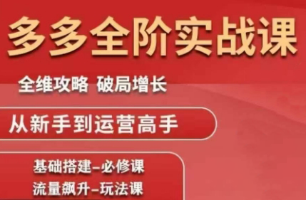 大炮·拼多多全阶实战课程(更新10月)-zhichuangquan