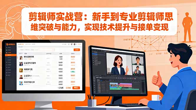 剪辑师实战营：新手到专业剪辑师思维突破与能力，实现技术提升与接单变现-zhichuangquan