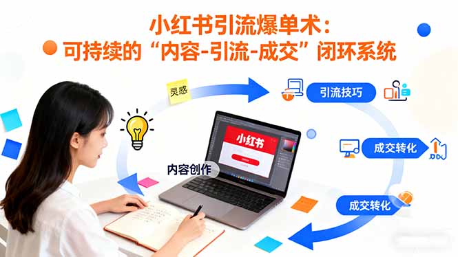 小红书引流爆单术：构建一套低成本 可持续的“内容-引流-成交”闭环系统-zhichuangquan