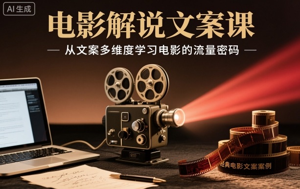 电影解说文案课，从文案多维度学习电影的流量密码-zhichuangquan