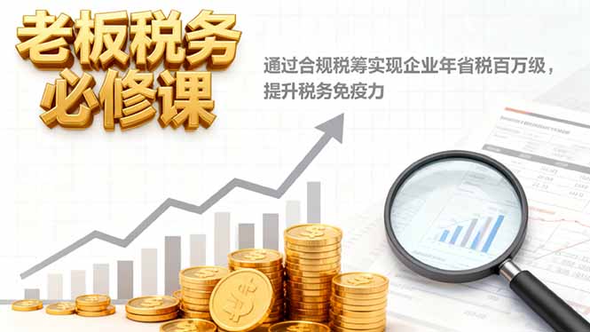 老板税务必修课，通过合规税筹实现企业年省税百万级，提升税务免疫力-zhichuangquan