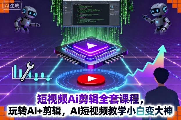 短视频Ai剪辑全套课程，玩转AI+剪辑，AI短视频教学小白变大神-zhichuangquan