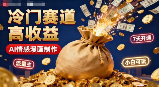 公众号冷门赛道，用AI做情感漫画，7天开通流量主，操作简单，小白可玩-zhichuangquan