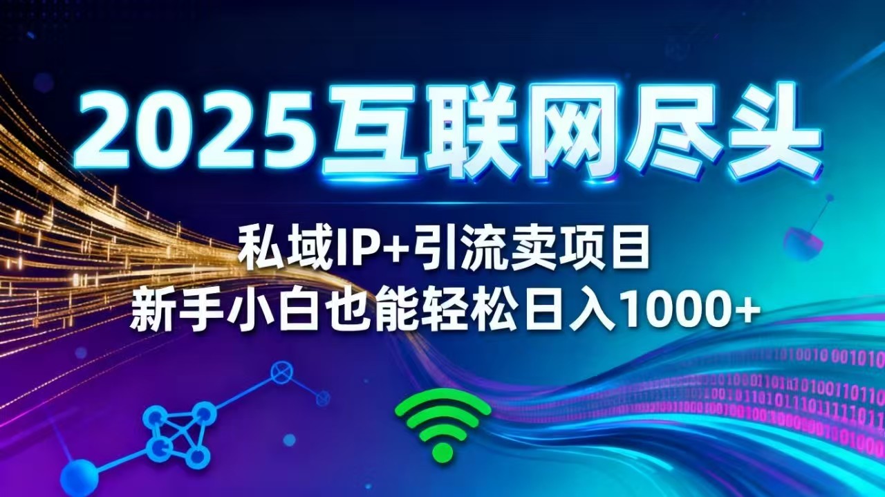 2025网创尽头王炸项目！私域 IP + 精准引流，新手小白在家躺赚日入 1000+-zhichuangquan