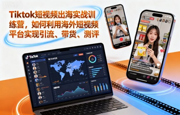 Tiktok短视频出海实战训练营，如何利用海外短视频平台实现引流、带货、测评-zhichuangquan