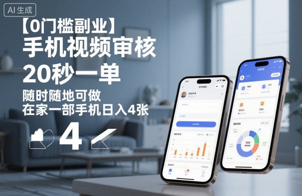 【0门槛副业】手机视频审核，20秒一单，随时随地可做，在家一部手机日入4张【揭秘】-zhichuangquan
