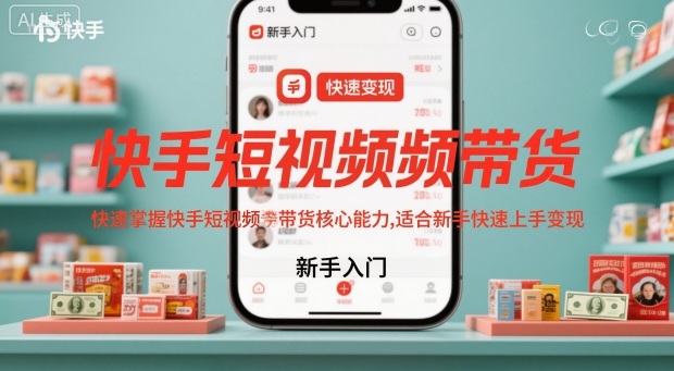 快手短视频带货，快速掌握快手短视频带货核心能力，适合新手快速上手变现-zhichuangquan
