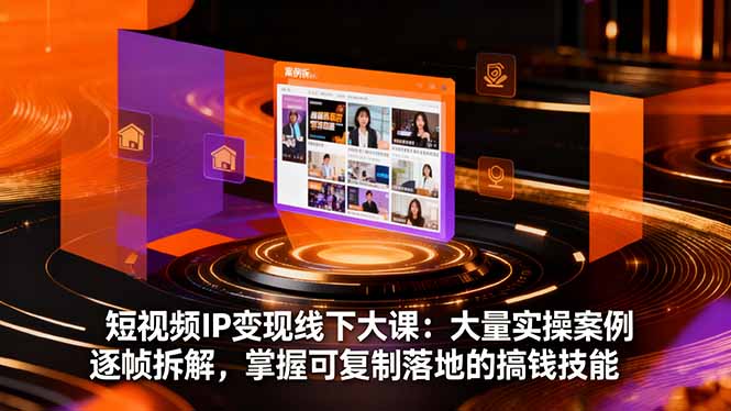 短视频IP变现线下大课：大量实操案例逐帧拆解，掌握可复制落地的搞钱技能-zhichuangquan