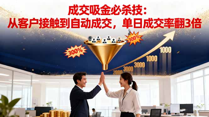 吸金成交营销必杀技：从客户接触到自动成交，单日成交率翻3倍-zhichuangquan
