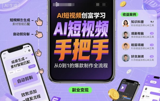 AI短视频创富学习，手把手教会你制作AI短视频-zhichuangquan