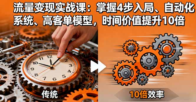 流量变现实战课：掌握4步入局、自动化系统、高客单模型，时间价值提升10倍-zhichuangquan