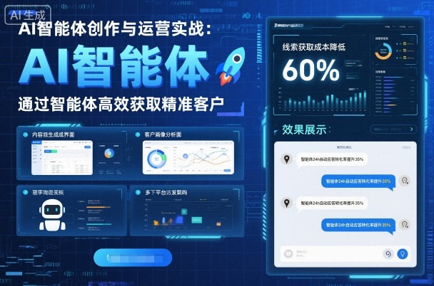 AI智能体创作与运营实战，实体门店通过智能体高效获取精准客户-zhichuangquan