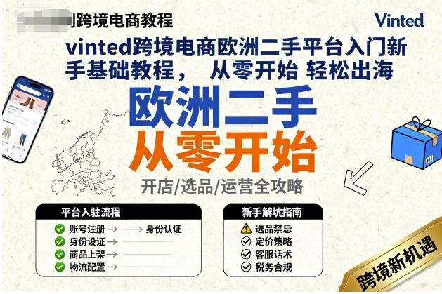 vinted跨境电商欧洲二手平台入门新手基础教程，从零开始轻松出海-zhichuangquan
